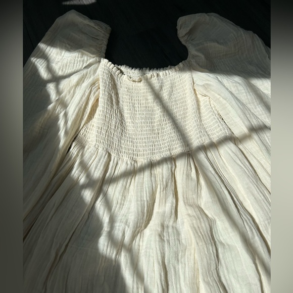 Nothing Fits But Aoi Dress Size M Eggshell Midi Maternity Smocked Cotton NWT - Picture 6 of 8